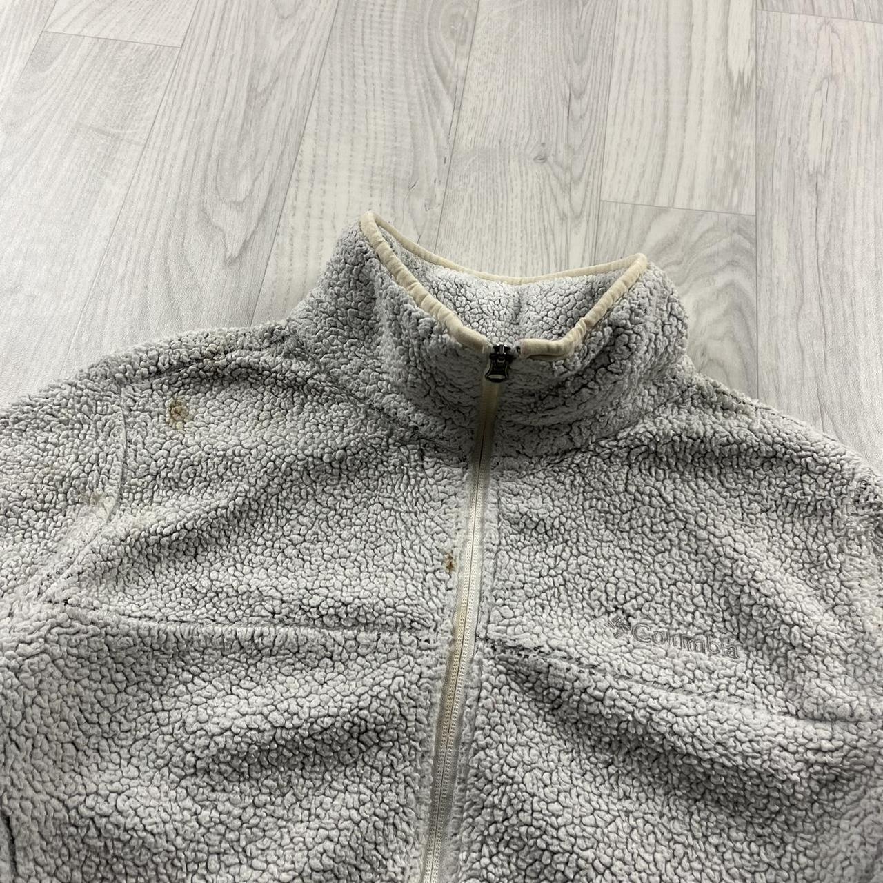 VINTAGE Y2K COLUMBIA ZIP UP SHERPA FLEECE CREAM