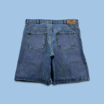 VINTAGE ROUTE 66 BAGGY LOOSE SKATER JORTS BLUE (38w)