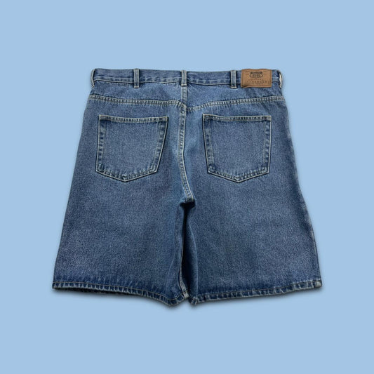 VINTAGE ROUTE 66 BAGGY LOOSE SKATER JORTS BLUE (38w)