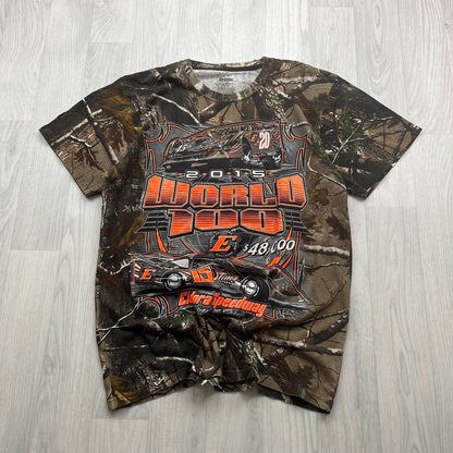 2015 RUSSELL OUTDOORS NASCAR GRAPHIC REALTREE T SHIRT CAMO