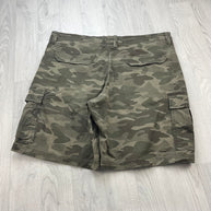 VINTAGE Y2K GEORGE BAGGY CAMO CARGO SHORTS KHAKI GREEN