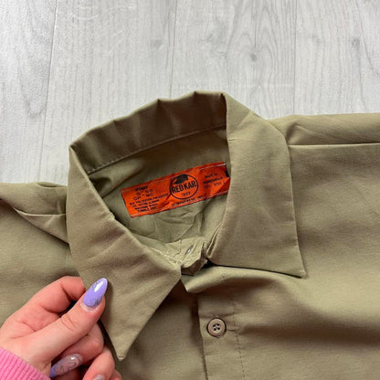 VINTAGE Y2K UTILITY SHORT SLEEVE SHIRT KHAKI