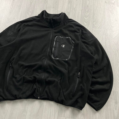 VINTAGE Y2K CHAMPION ZIP UP FLEECE BLACK