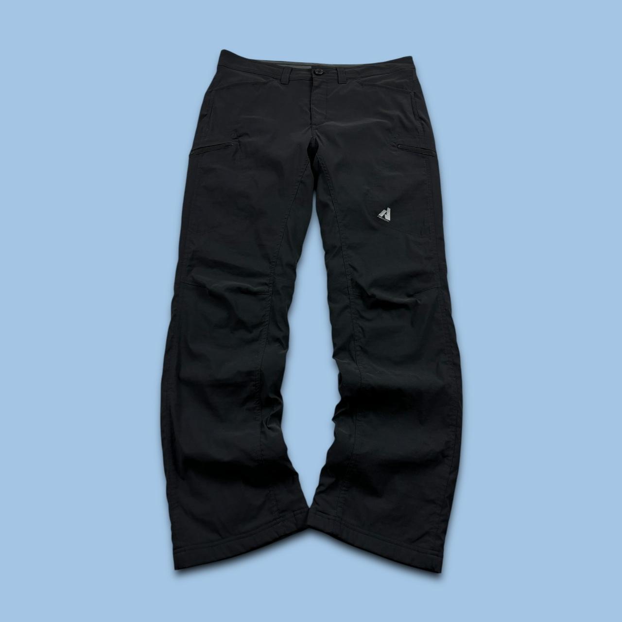 VINTAGE Y2K EDDIE BAUER BAGGY FLEECE LINED UTILITY TROUSERS BLACK