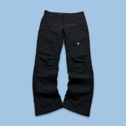 VINTAGE Y2K EDDIE BAUER BAGGY FLEECE LINED UTILITY TROUSERS BLACK