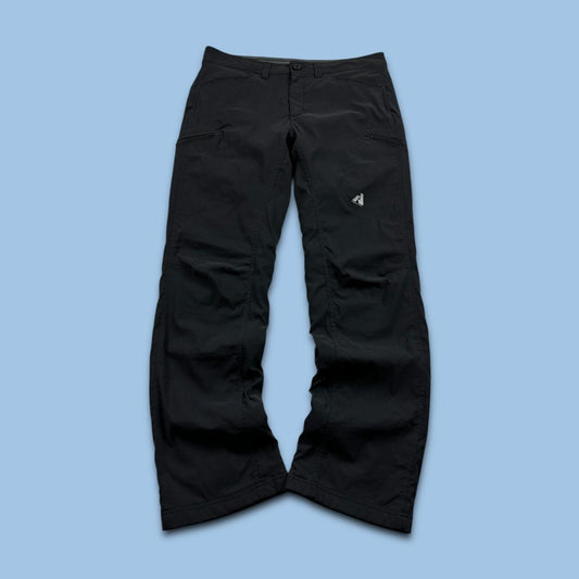 VINTAGE Y2K EDDIE BAUER BAGGY FLEECE LINED UTILITY TROUSERS BLACK