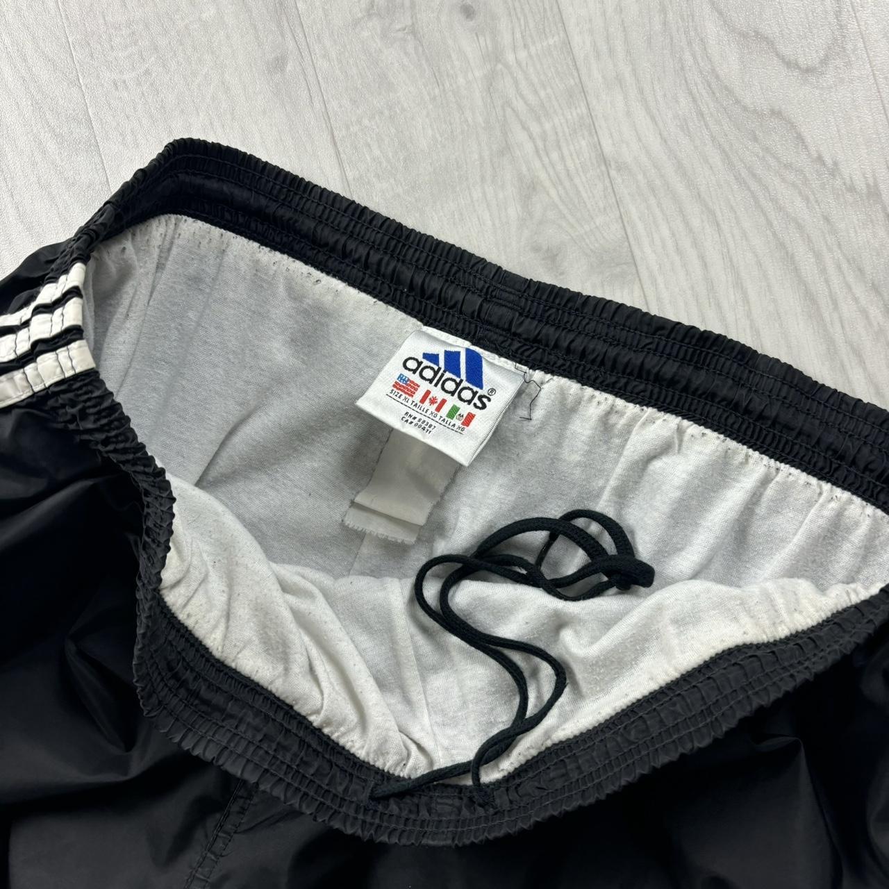VINTAGE 90s ADIDAS BAGGY SHELL TRACKSUIT BOTTOMS BLACK
