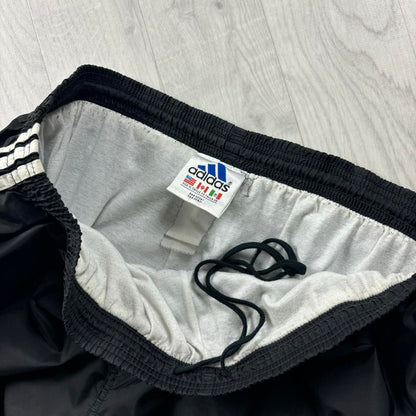 VINTAGE 90s ADIDAS BAGGY SHELL TRACKSUIT BOTTOMS BLACK
