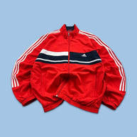 VINTAGE Y2K ADIDAS WINDBREAKER TRACK JACKET RED