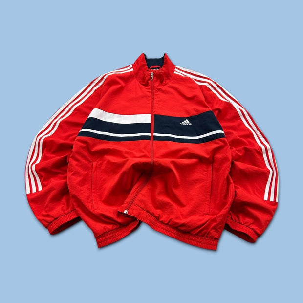 VINTAGE Y2K ADIDAS WINDBREAKER TRACK JACKET RED