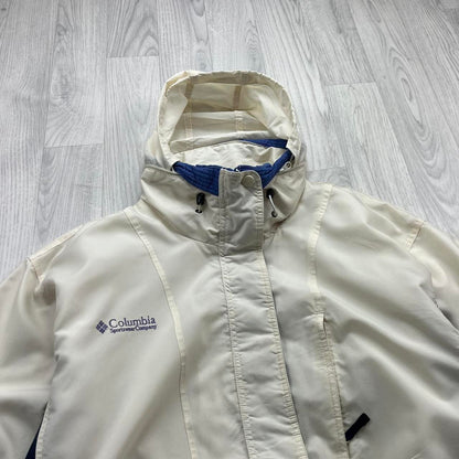 VINTAGE 00s COLUMBIA TECHNICAL UTILITY HEAVY SKI JACKET CREAM