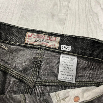 VINTAGE LEVIS STRAIGHT LEG CARPENTER JEANS FADED BLACK
