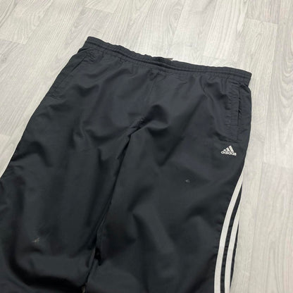 VINTAGE Y2K ADIDAS SIDE STRIPE BAGGY TRACKSUIT BOTTOMS BLACK