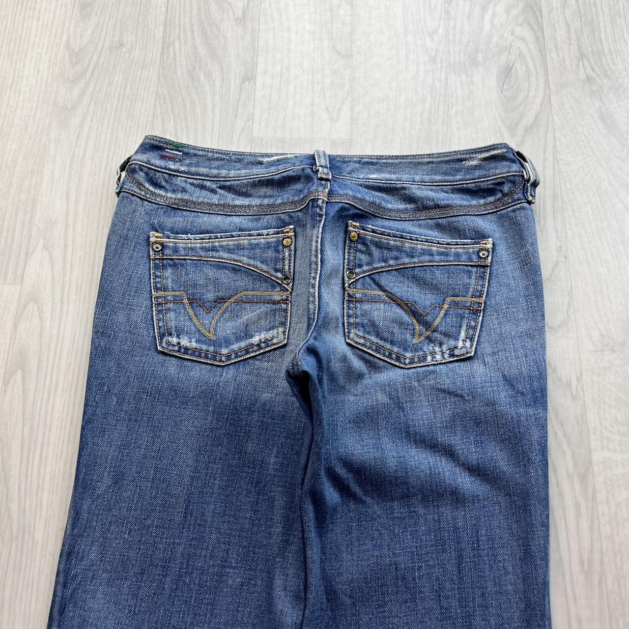 VINTAGE Y2K DIESEL KYCUT LOW RISE EMBROIDERED BOOTCUT JEANS BLUE