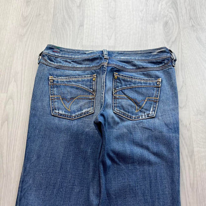 VINTAGE Y2K DIESEL KYCUT LOW RISE EMBROIDERED BOOTCUT JEANS BLUE