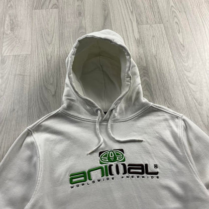 VINTAGE Y2K ANIMAL GRAPHIC HOODIE WHITE