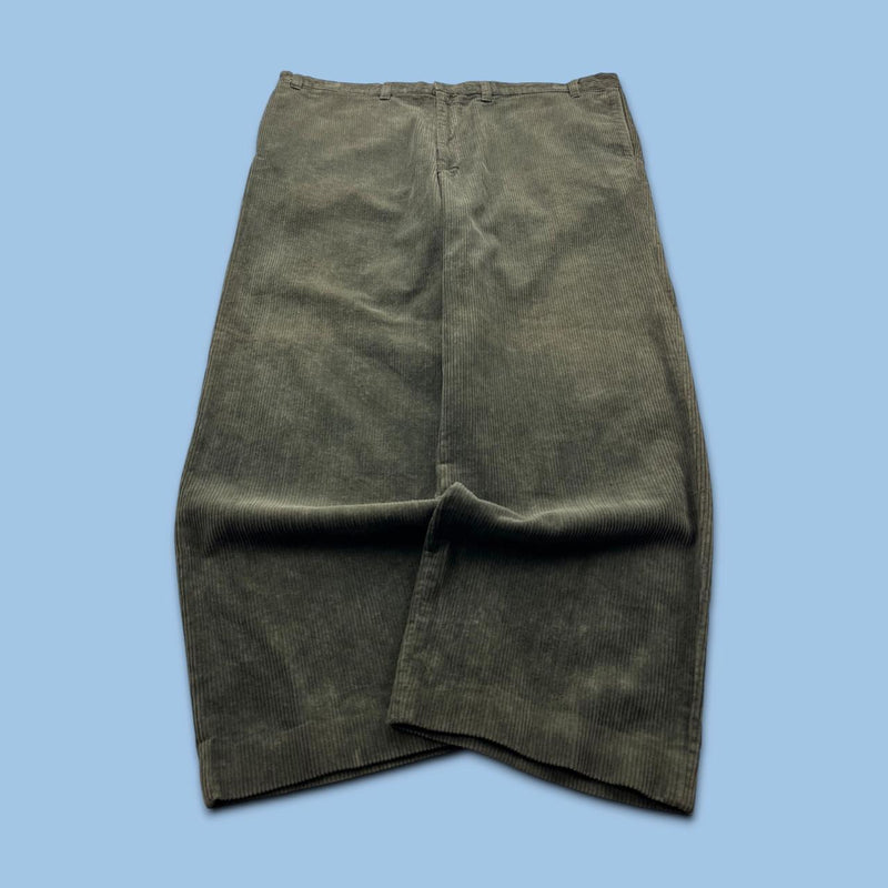 VINTAGE 00s CHUNKY CORDUROY TROUSERS KHAKI