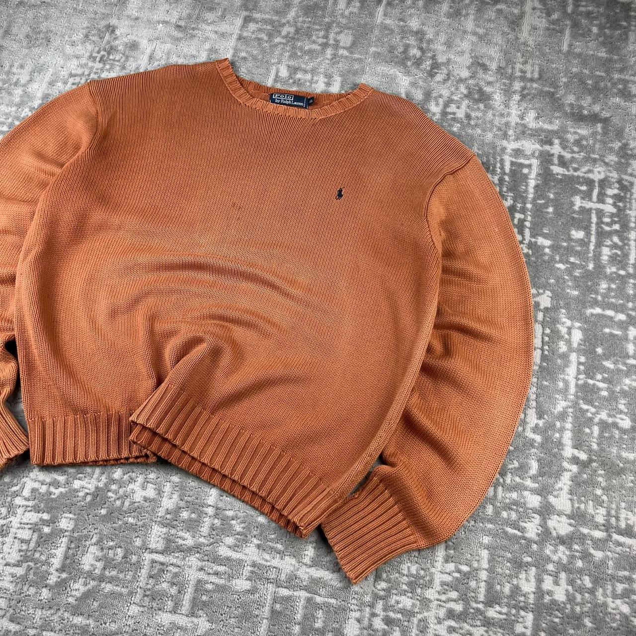 VINTAGE Y2K RALPH LAUREN CHUNKY ESSENTIAL KNITTED JUMPER ORANGE