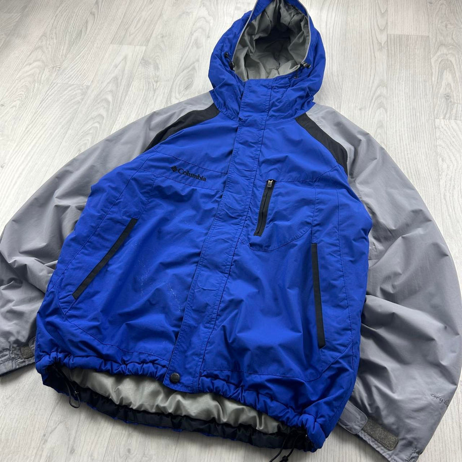 VINTAGE Y2K COLUMBIA TECHNICAL UTILITY SKI JACKET BLUE / GREY