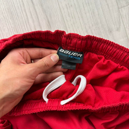 VINTAGE Y2K BAUER BAGGY TRACKSUIT BOTTOMS RED