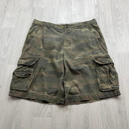 VINTAGE Y2K FADED GLORY BAGGY CAMO CARGO SHORTS KHAKI