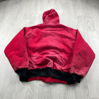 VINTAGE Y2K PELLA HOODED WORKWEAR BOMBER JACKET RED