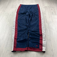 VINTAGE 00s STARTER REVERSIBLE BAGGY TRACKSUIT BOTTOMS BURGUNDY / NAVY
