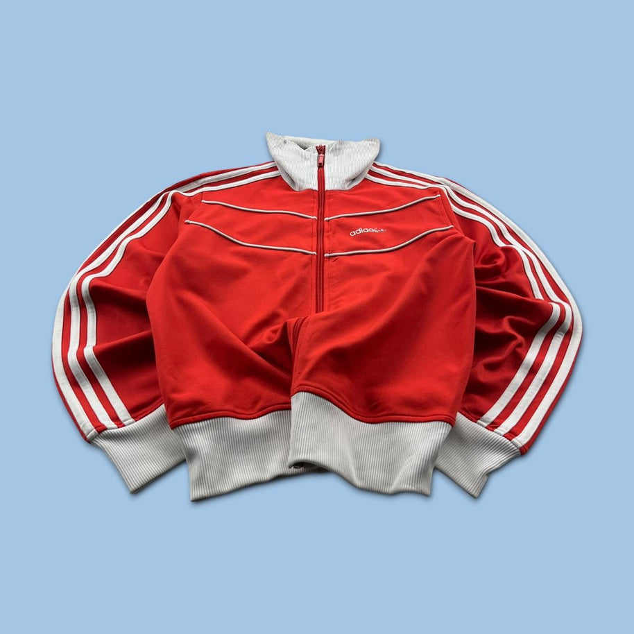 VINTAGE 90s ADIDAS ZIP UP TRACK JACKET RED WHITE