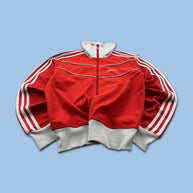 VINTAGE 90s ADIDAS ZIP UP TRACK JACKET RED WHITE
