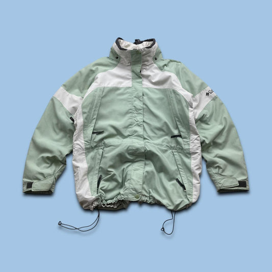 VINTAGE 00s COLUMBIA TECHNICAL UTILITY JACKET GREEN WHITE