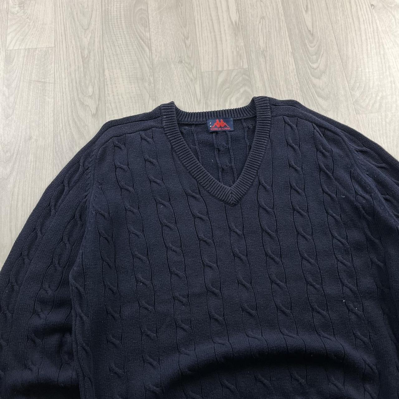 VINTAGE Y2K KAPPA CHUNKY CABLE KNITTED JUMPER NAVY