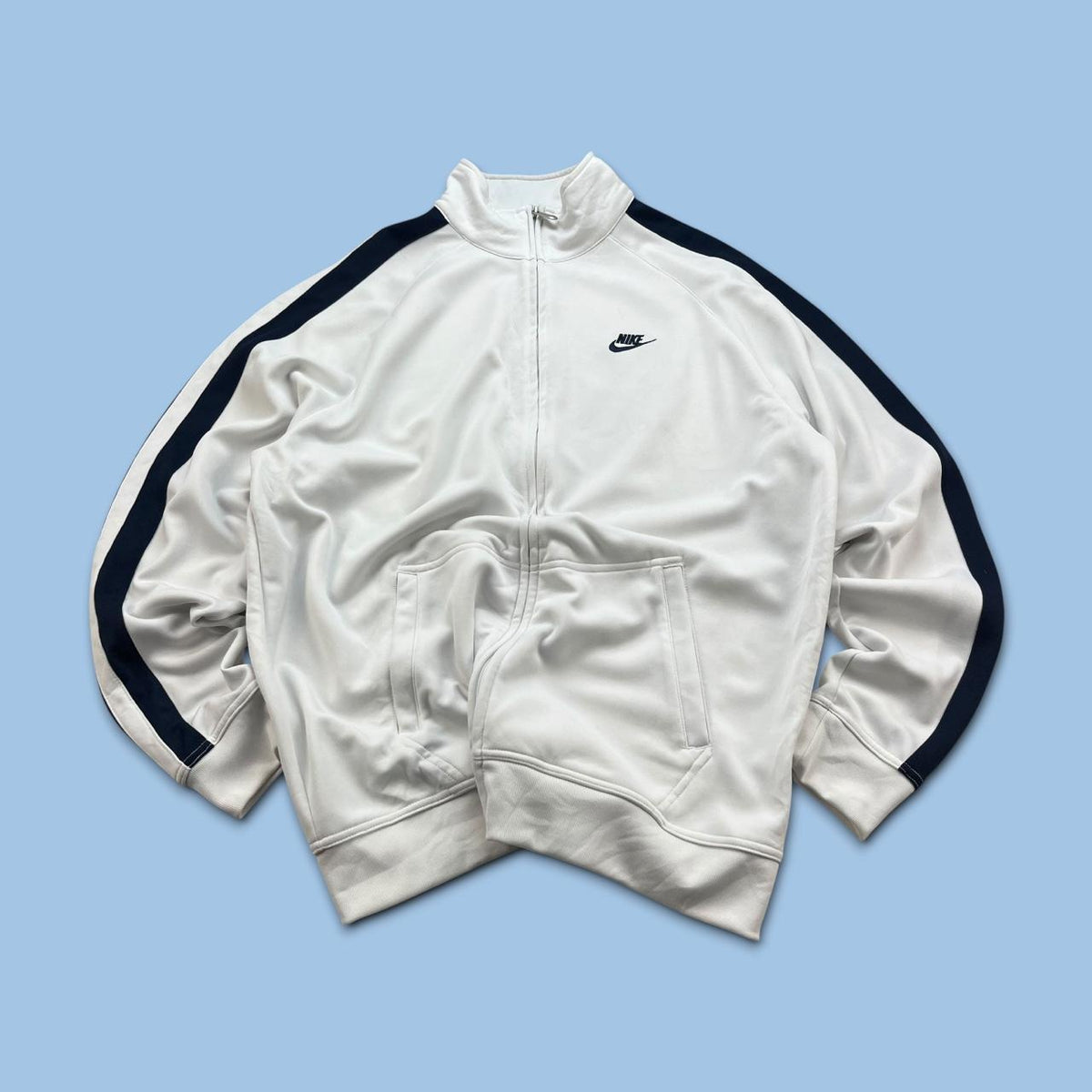 VINTAGE Y2K NIKE ZIP UP TRACK JACKET WHITE