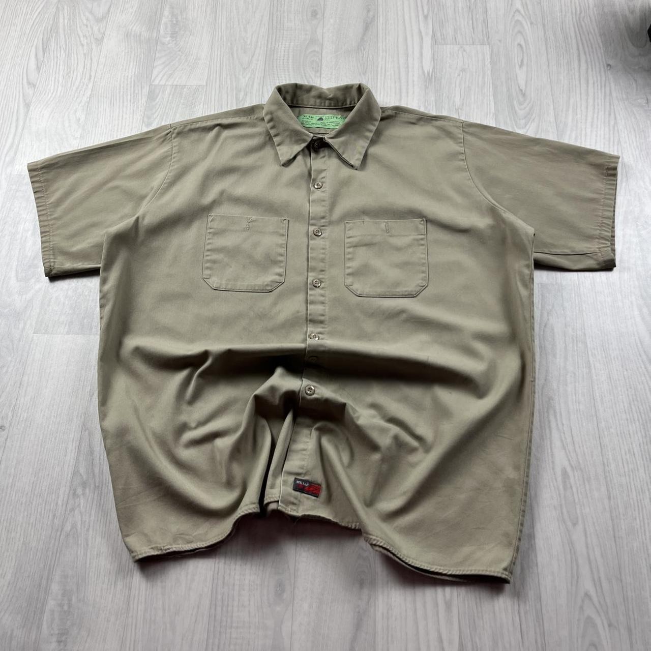VINTAGE Y2K UTILITY SHORT SLEEVE SHIRT BEIGE