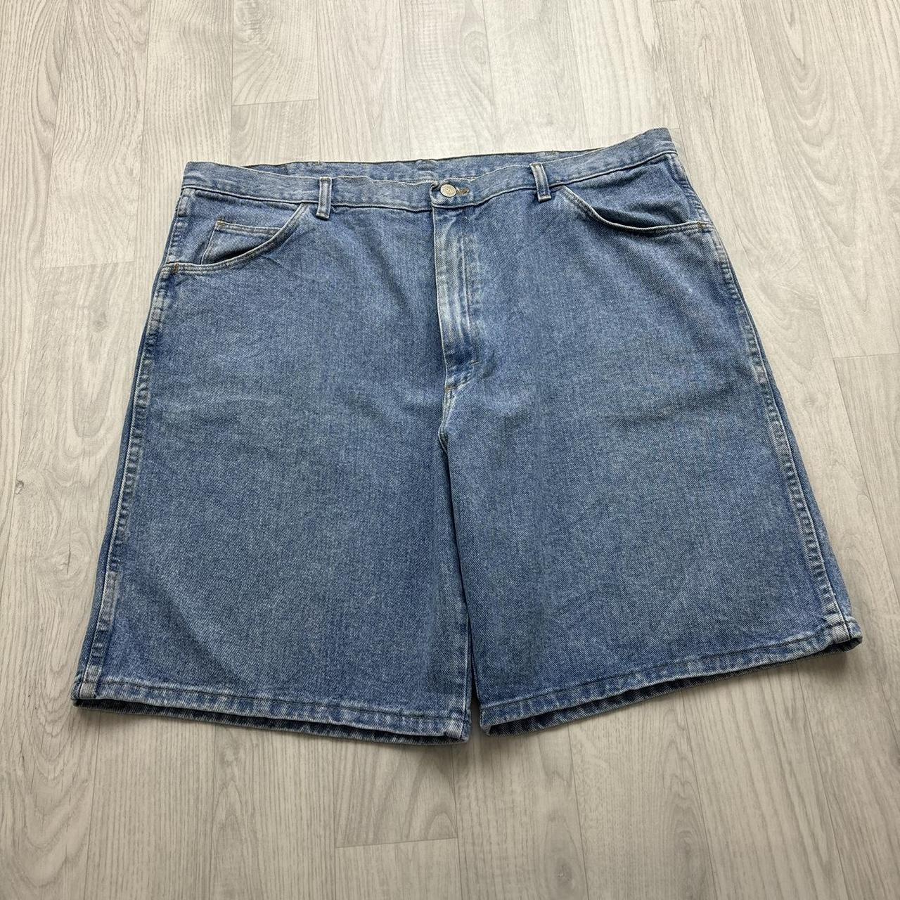 VINTAGE 00s WRANGLER BAGGY LOOSE JORTS LIGHT BLUE