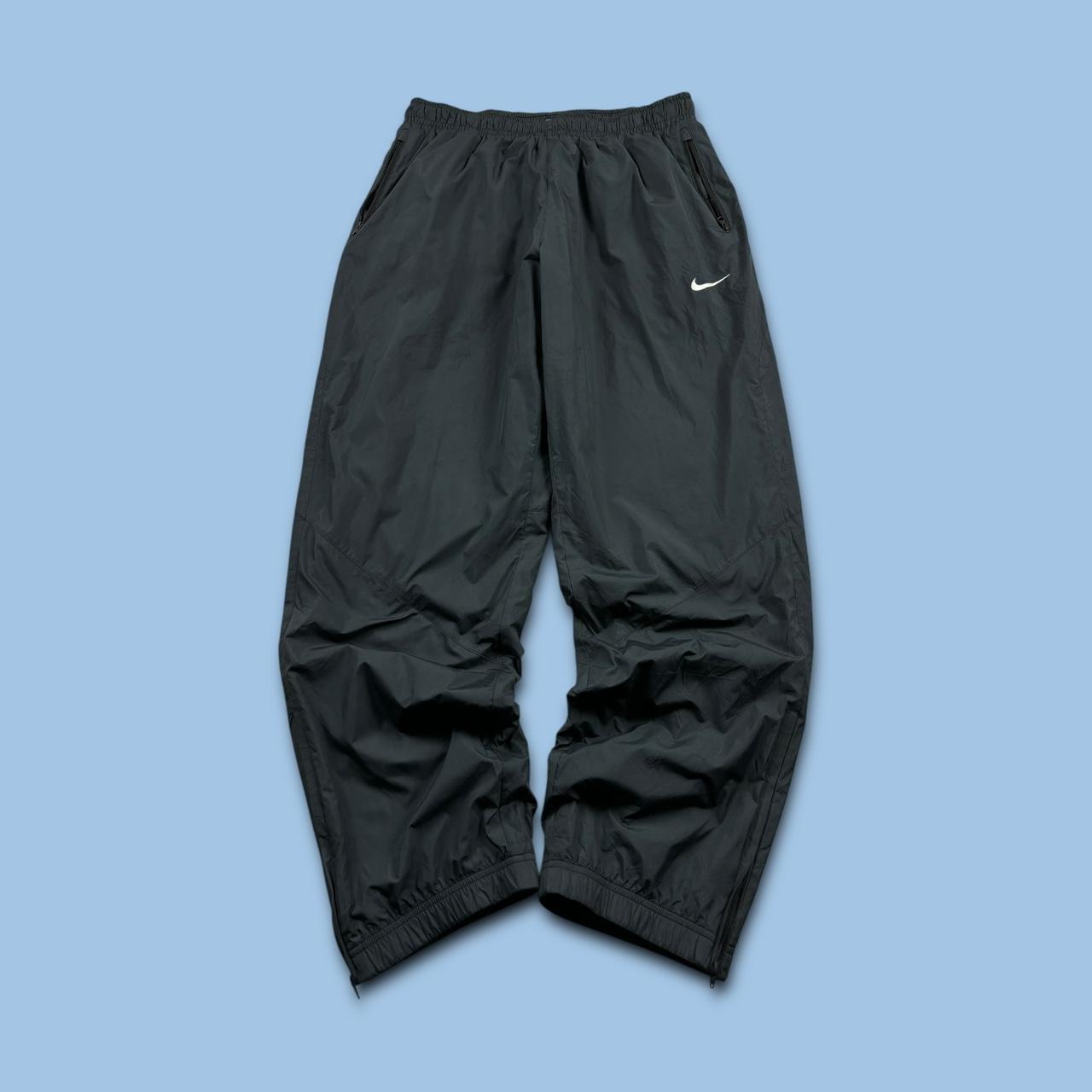 VINTAGE Y2K NIKE BAGGY TRACKSUIT BOTTOMS GREY / BLACK