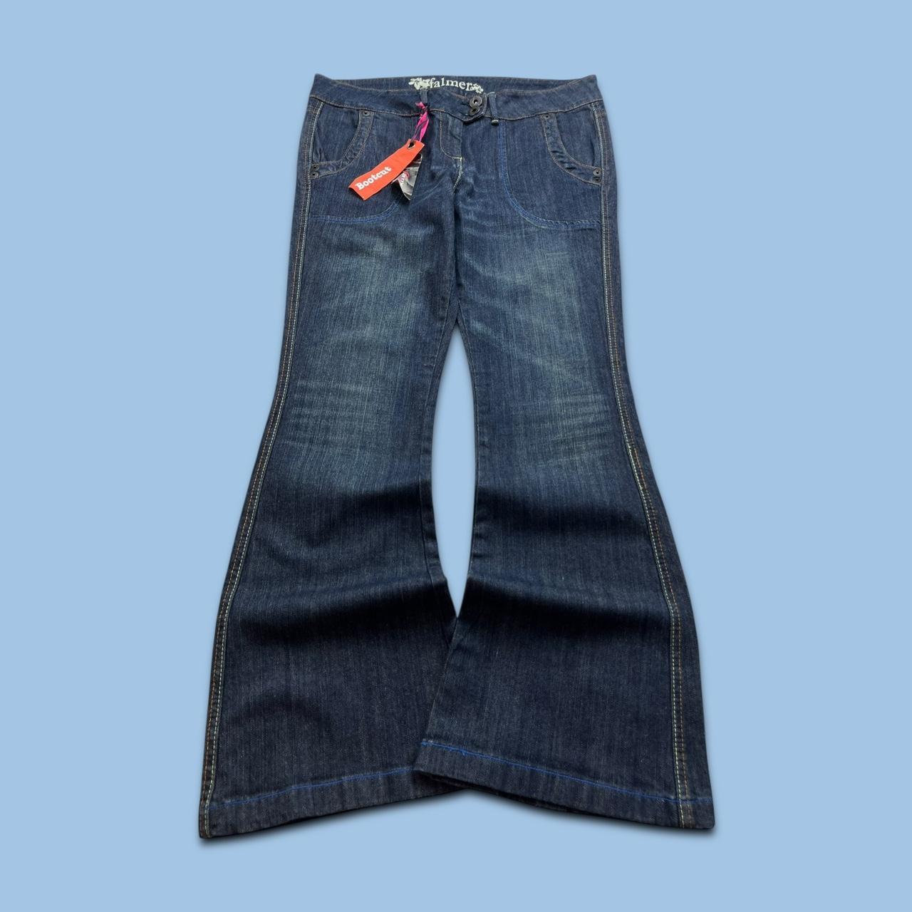 VINTAGE Y2K FALMER LOW RISE FLARED JEANS NAVY BLUE