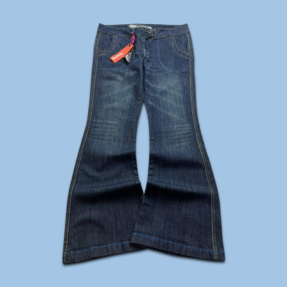 VINTAGE Y2K FALMER LOW RISE FLARED JEANS NAVY BLUE