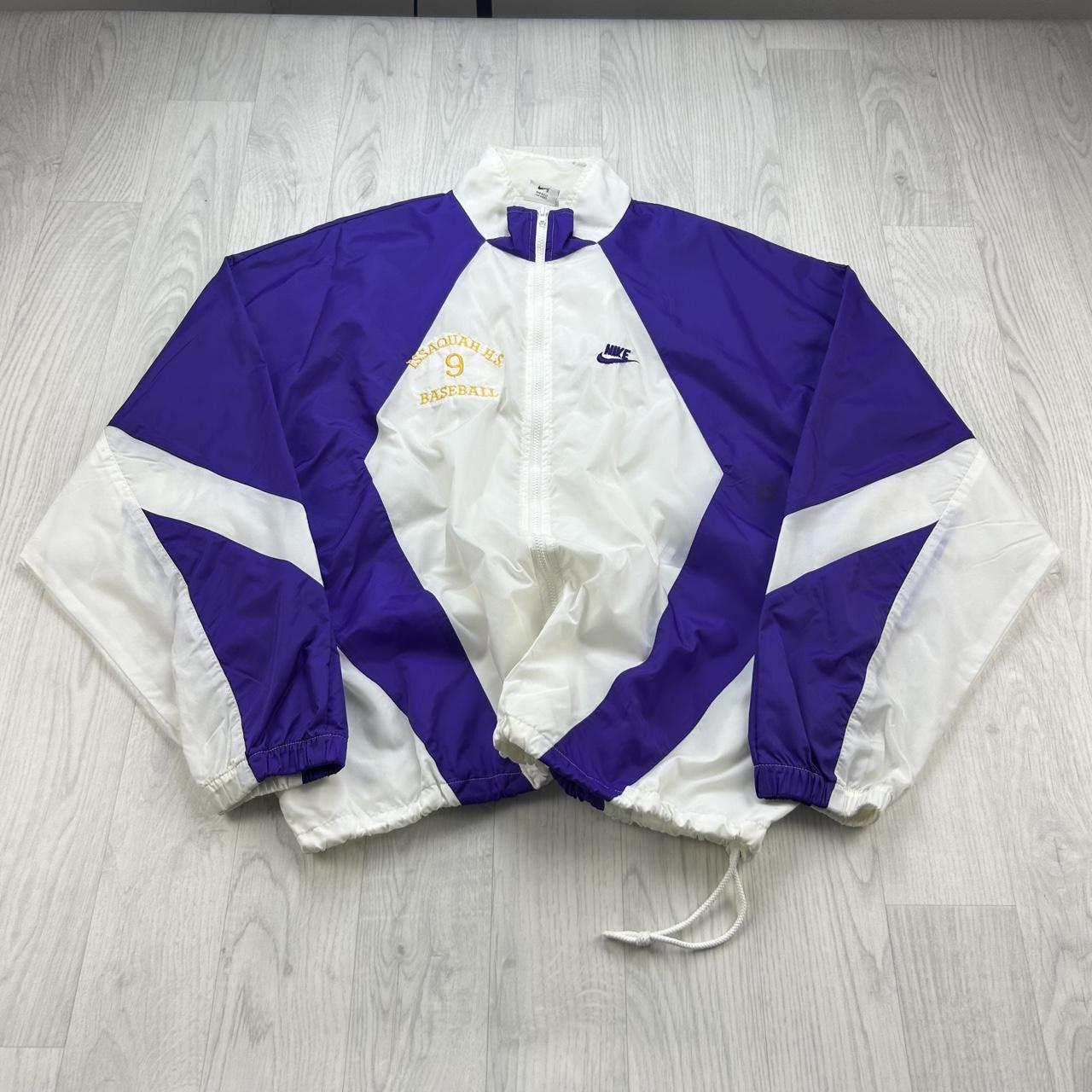 VINTAGE 90s NIKE WINDBREAKER JACKET PURPLE / WHITE