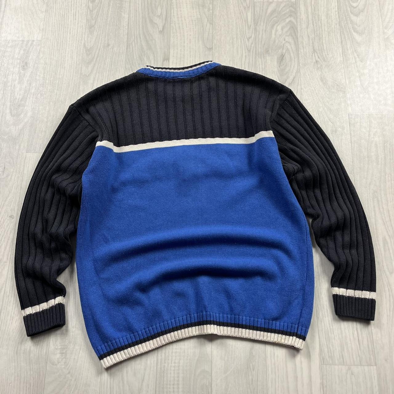 VINTAGE Y2K KICKERS CHUNKY RIBBED KNITTED JUMPER BLUE