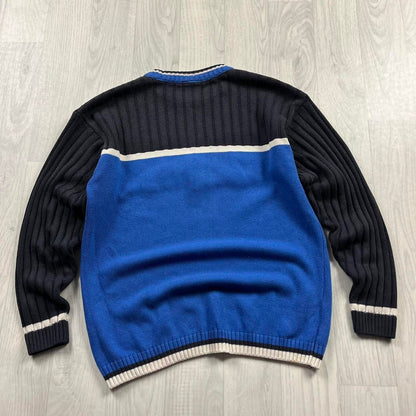 VINTAGE Y2K KICKERS CHUNKY RIBBED KNITTED JUMPER BLUE