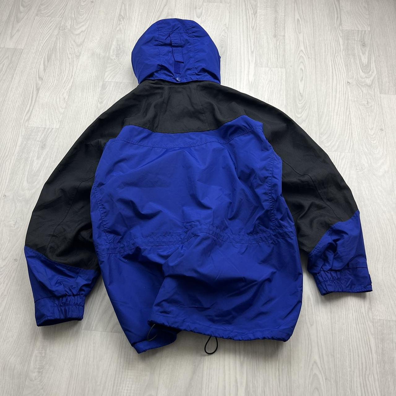 VINTAGE 00s COLUMBIA TECHNICAL HOODED UTILITY SKI JACKET BLUE BLACK