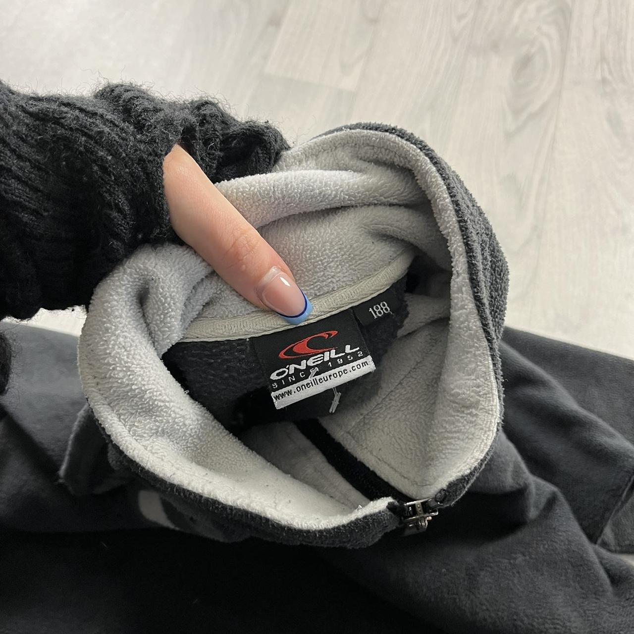 VINTAGE Y2K O’NEILL GRAPHIC QUARTER ZIP FLEECE SWEATSHIRT BLACK