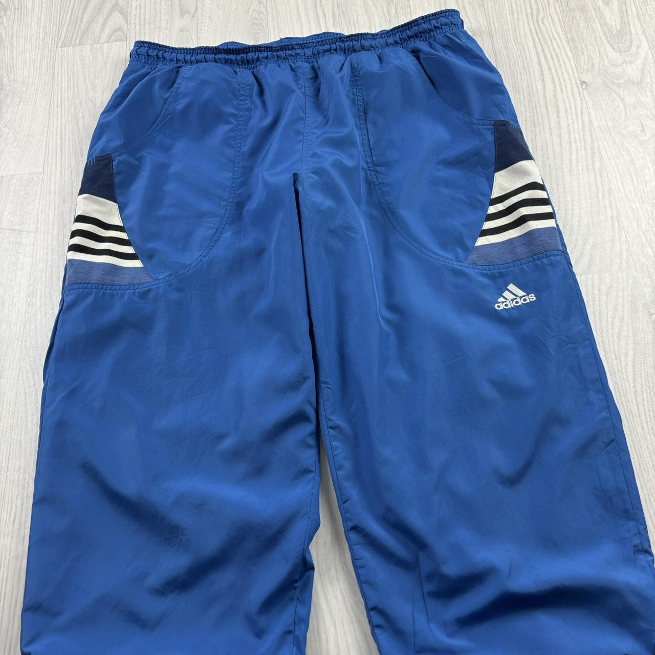 VINTAGE Y2K ADIDAS BAGGY TRACKSUIT BOTTOMS BLUE