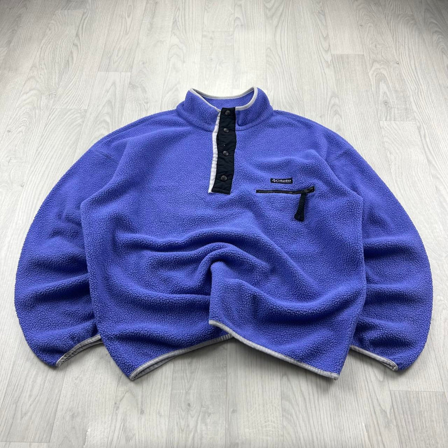 VINTAGE Y2K COLUMBIA SNAP T FLEECE PURPLE