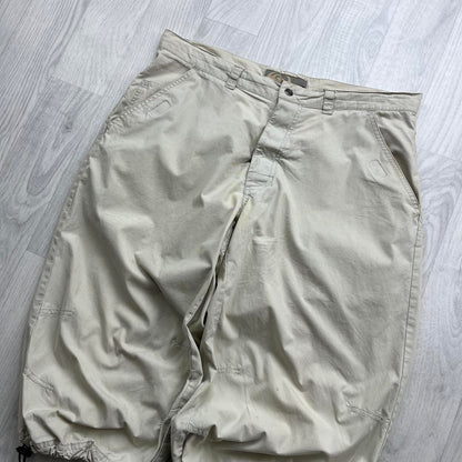 VINTAGE Y2K QUIKSILVER TECHNICAL BAGGY CARGO SHORTS CREAM