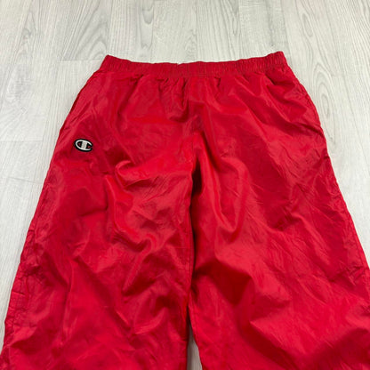 VINTAGE Y2K CHAMPION WIDE LEG BAGGY TRACKSUIT BOTTOMS RED