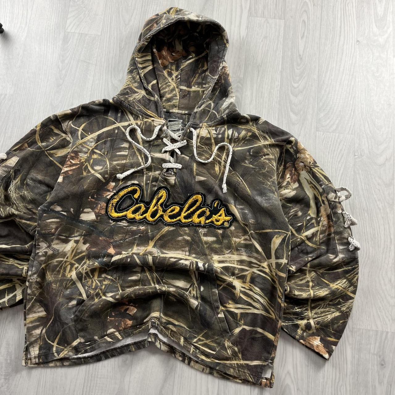 VINTAGE CABELAS REALTREE SPELL OUT HOODIE CAMO