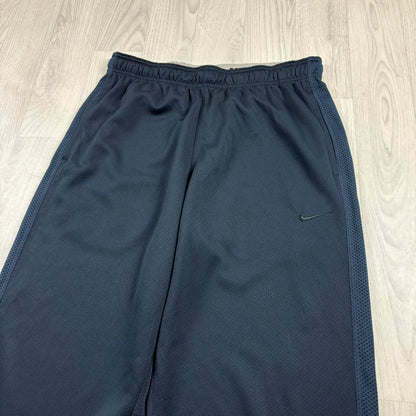 NIKE DRI FIT WIDE LEG BAGGY TRACKSUIT BOTTOMS NAVY