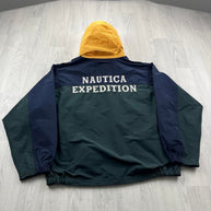 VINTAGE 90s NAUTICA EXPEDITION WINDBREAKER JACKET FOREST GREEN