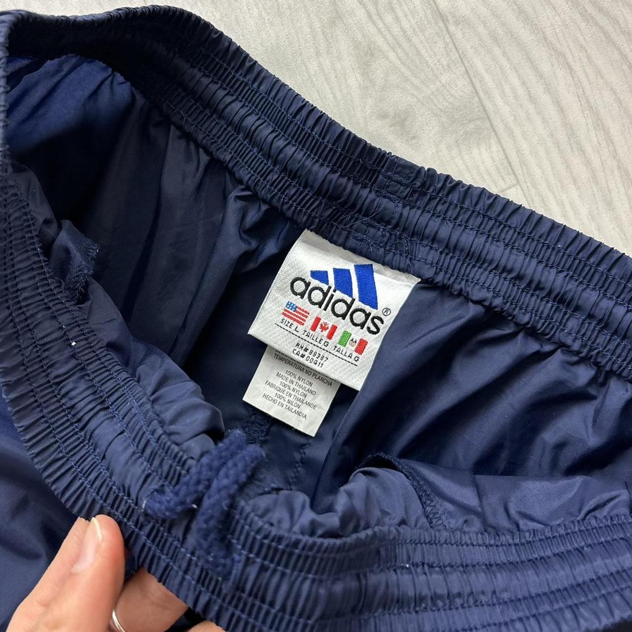VINTAGE 90s ADIDAS BAGGY TRACKSUIT BOTTOMS NAVY